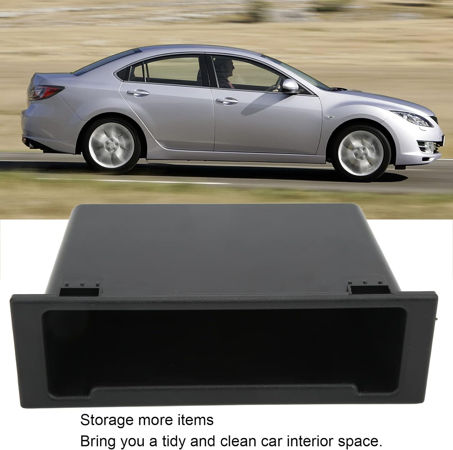 Changor 1Din Stereo Radio Storage Box Dashboard Organizer Replacement Red Wolf Single Din Radio for with ABS Plastic Sturdy Construction No Modification Needed image number 2