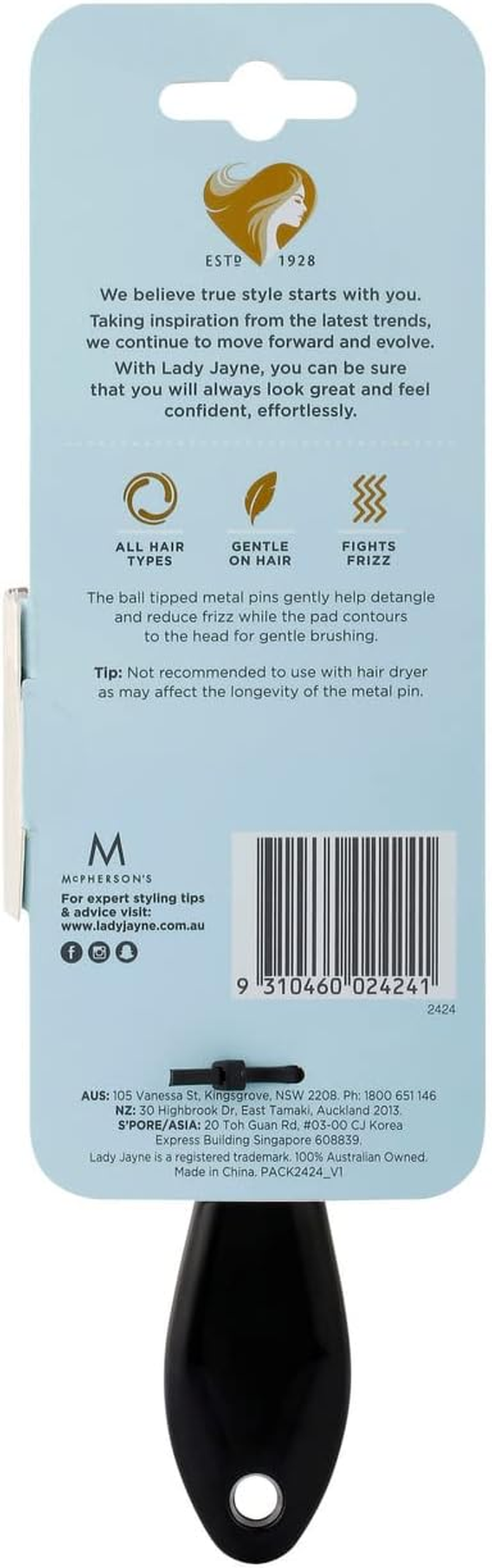 Lady Jayne Pad Brush, Metal Pin, Large image number 2