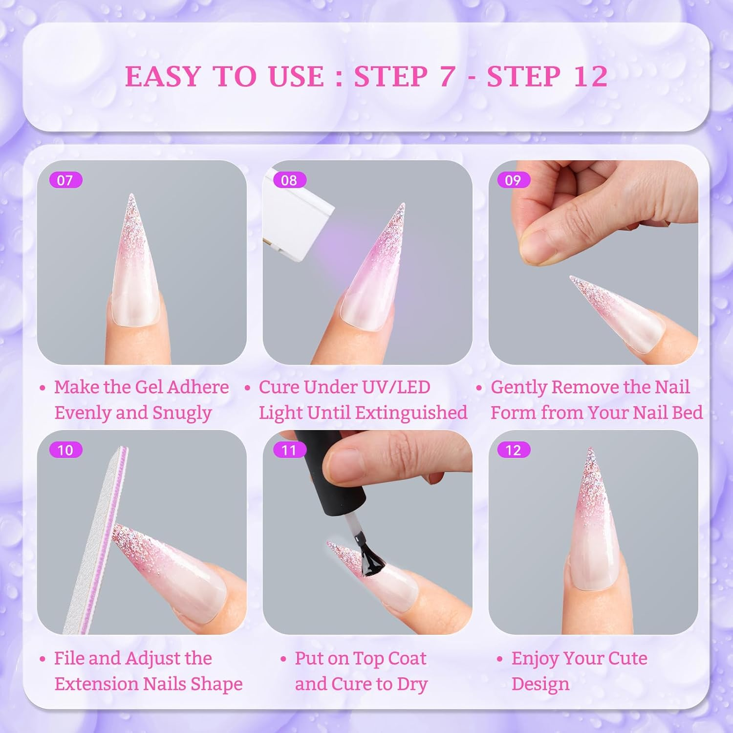 Outopen 150 Pcs Eagle Claw Shape Clear Full Cover Reusable Curve Long Nail Molds for Acrylic Extension Polygel Sculptural Manicure DIY 15 Sizes image number 6