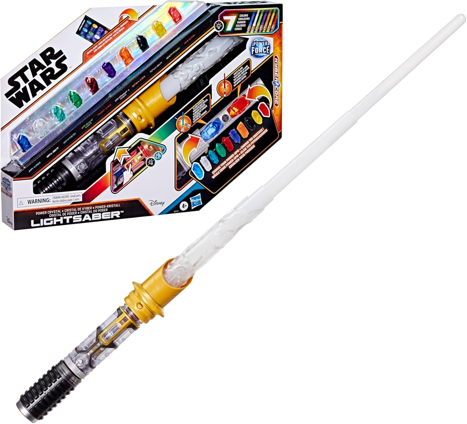 Star Wars Power Crystal Lightsaber, 7 Colors & 10 Crystals, 50+ Color-Changing Combinations, Lights & Sounds, Toys for Boys & Girls Ages 4+ image number 5