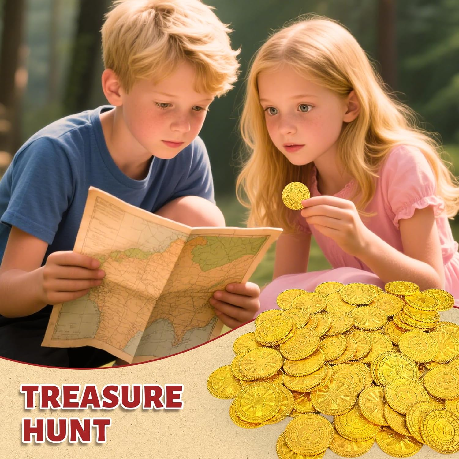 Byhoo 50 PCS Metal Gold Coins,Dnd Pirate Coins, Stress Relief Tool,With Velvet Drawstring Pouch for Board Games, Role - Playing, Treasure Hunts,Pirate Adventure Themed Play Favor image number 5