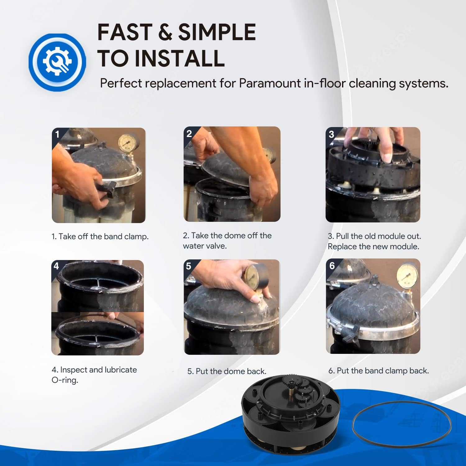 Premium 6 Port Module Kit for Paramount Water Valve, 004-302-4408-00 Replacement Part with Valve Shell Oring, 004302440800, 005302010000 image number 3