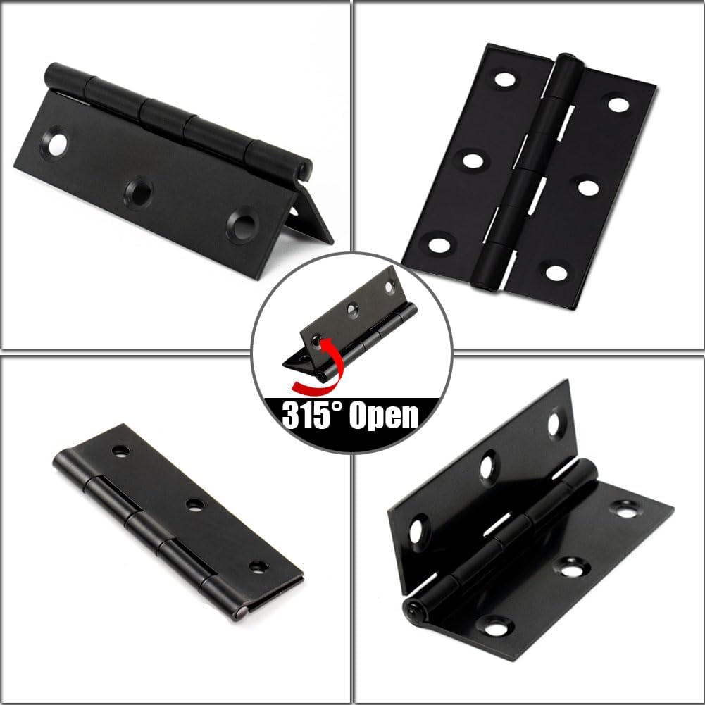 3PCS Stainless Steel Cabinet Door Hinge Repair Plate Furniture Cabinet Door Hinge Fixed Installation Hinge Hole Repair Artifact with Screws (Door Hinges(Black)) image number 3