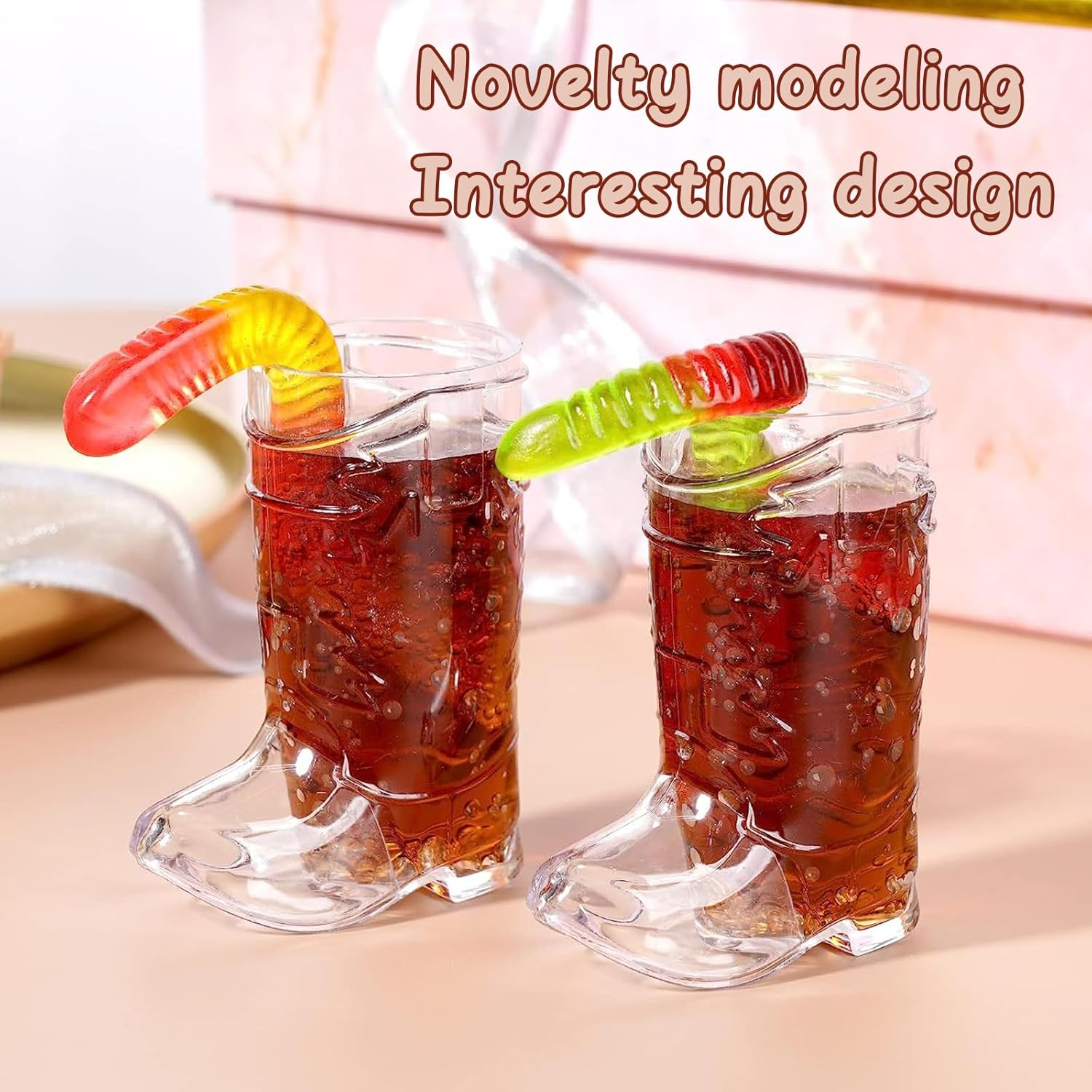 Homiliky Mini Cute Cowboy Boot Shot Glasses, Plastic Western Cowboy Mini Beer Mugs, 6 Pcs 1 Oz Mini Cowboy Boot Cups, for Cowboy Party Bachelorette Party Supplies Wedding Decorations image number 3