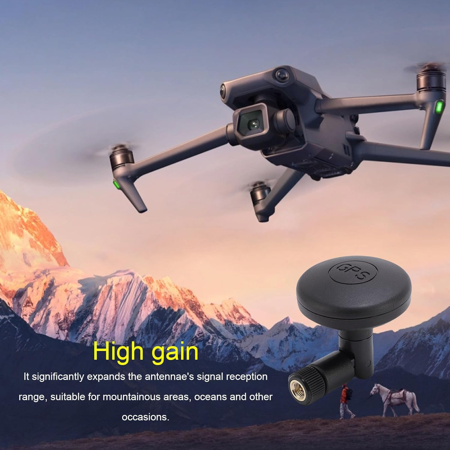 Dpofirs High Gain Ceramic GPS Mushroom Antenna with SMA Connector,Foldable GPS Antennae, anti Interference for Vehicles, Boats, Drones, Marine Outdoor Navigation image number 2