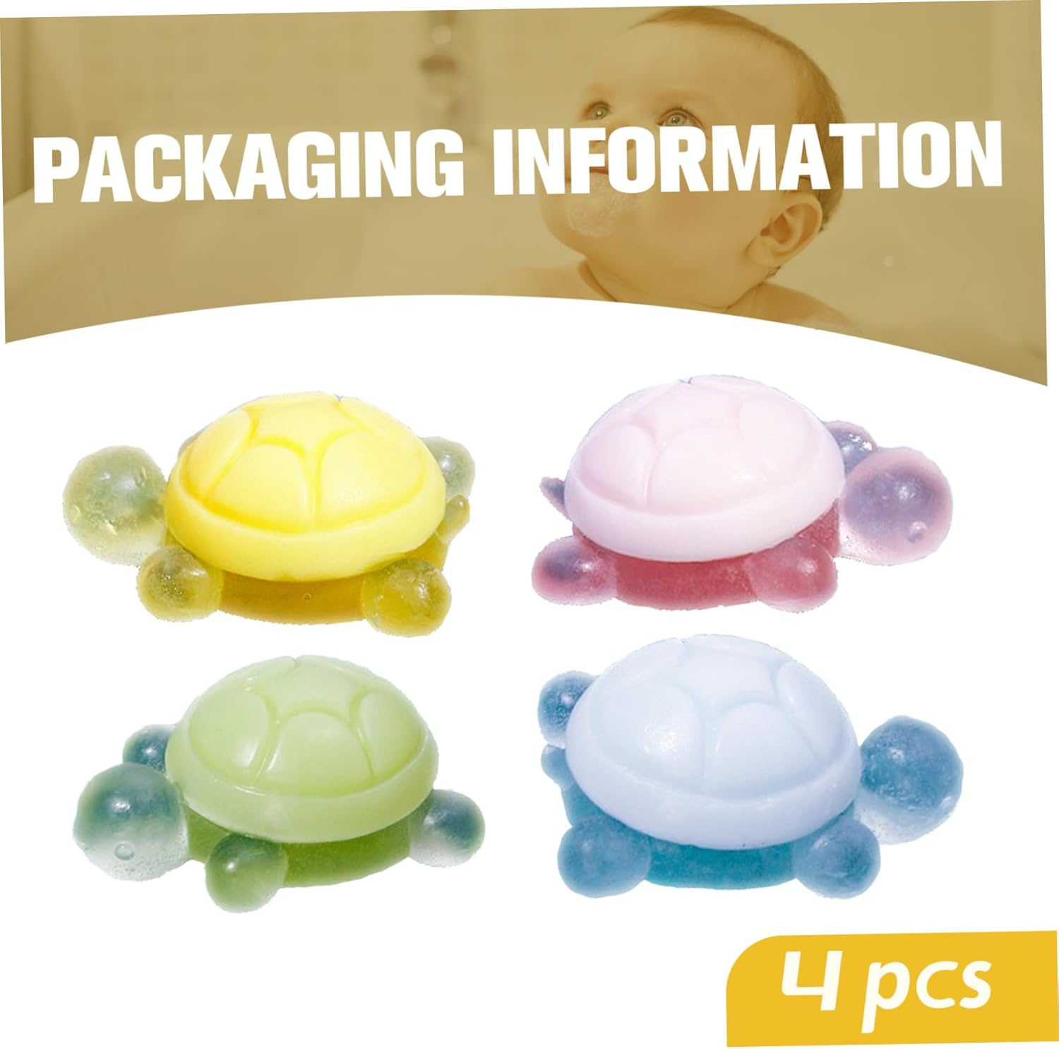 4Pcs Kids Soap, Little Turtle Shape Essential Oil Soap, Natural Ingredients Fragrance Cleansing Bath Cute Little Turtle Soaps for Washing Hands, Face Hand image number 4
