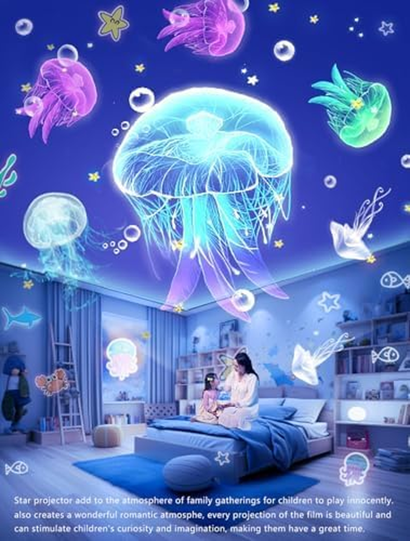 21 Sets of Films, Projector Night Light for Kids Bedroom, Ceiling, Kids Night Light Projector, Star Galaxy Projector for Baby Girls with 360&deg; Rotating, Birthday, Christmas, Nursery, Room Decor image number 5