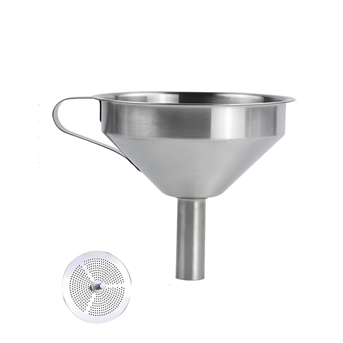 Funnel Filter Kit, Stainless Steel Kitchen Funnel with Removable Strainer/Filter for Transferring of Liquid, Fluid, Dry Ingredients & Powder image number 1