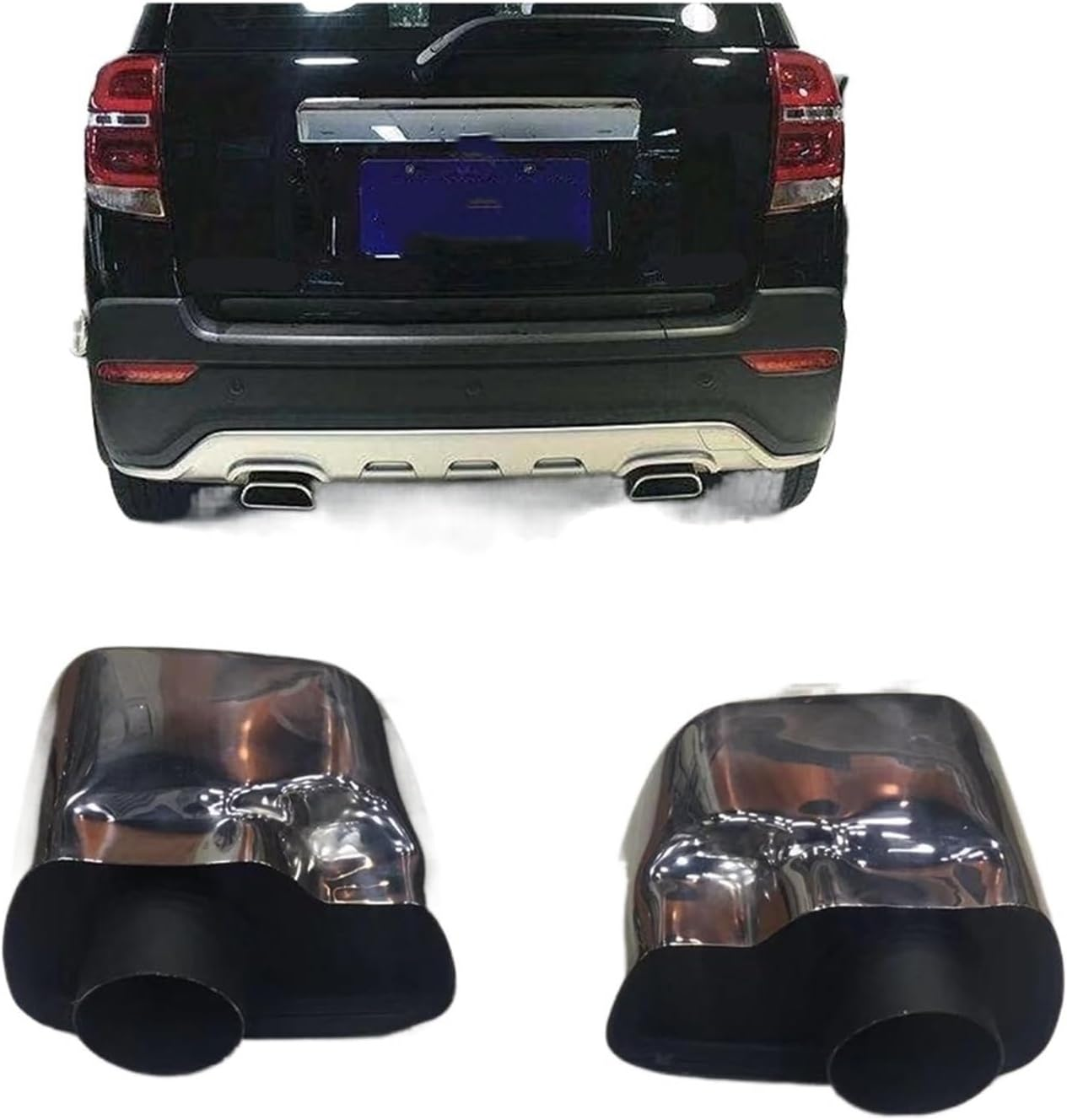 Muffler Modified Car Rear Exhaust Muffler Tip Pipe Air Outlet Vent Exhause Accessories Tailpipe Kit Compatible with Copage 2012-2015 image number 4