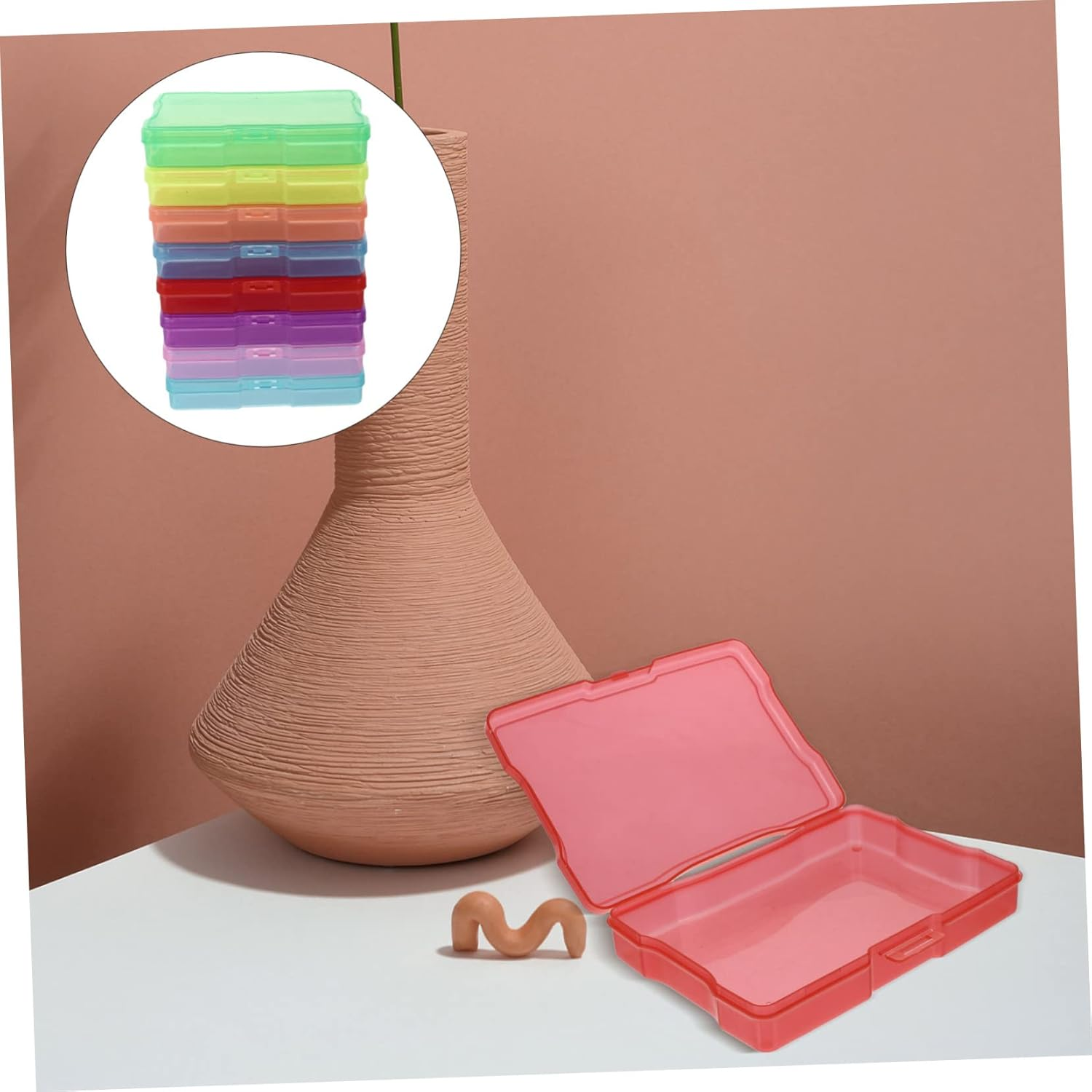 KOMBIUDA 8Pcs Mixed Color Plastic Photo Storage Boxes and Jewelry Organizers 4X6 Inch Postcards Holder Multipurpose Storage Case for Electronic Components and Screws image number 5