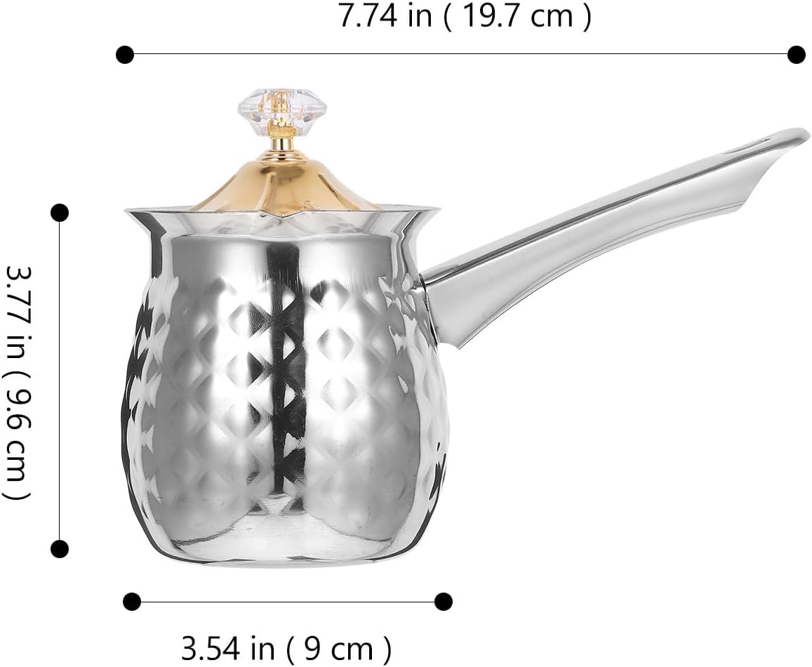 Veemoon Stainless Steel 400Ml Wear-Resistant Milk Frothing Pitcher with Spout and Lid, Coffee Steaming Cup for Home Kitchen and Espresso Machine Accessories Random Color Random Color image number 3