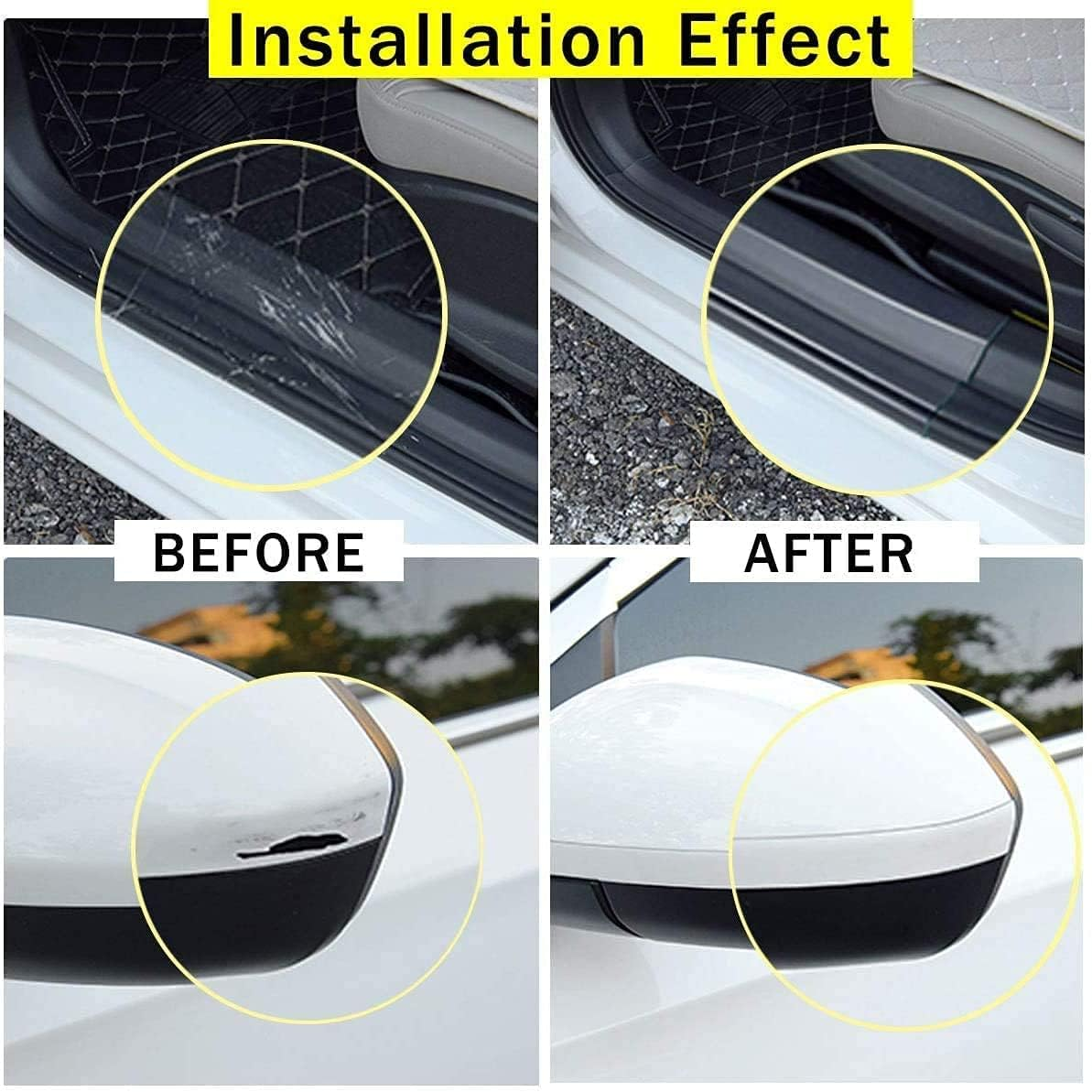 Car Door Sill Protector Edge Sticker Carbon Fiber Rubber DIY Bumper Guard Strip image number 5