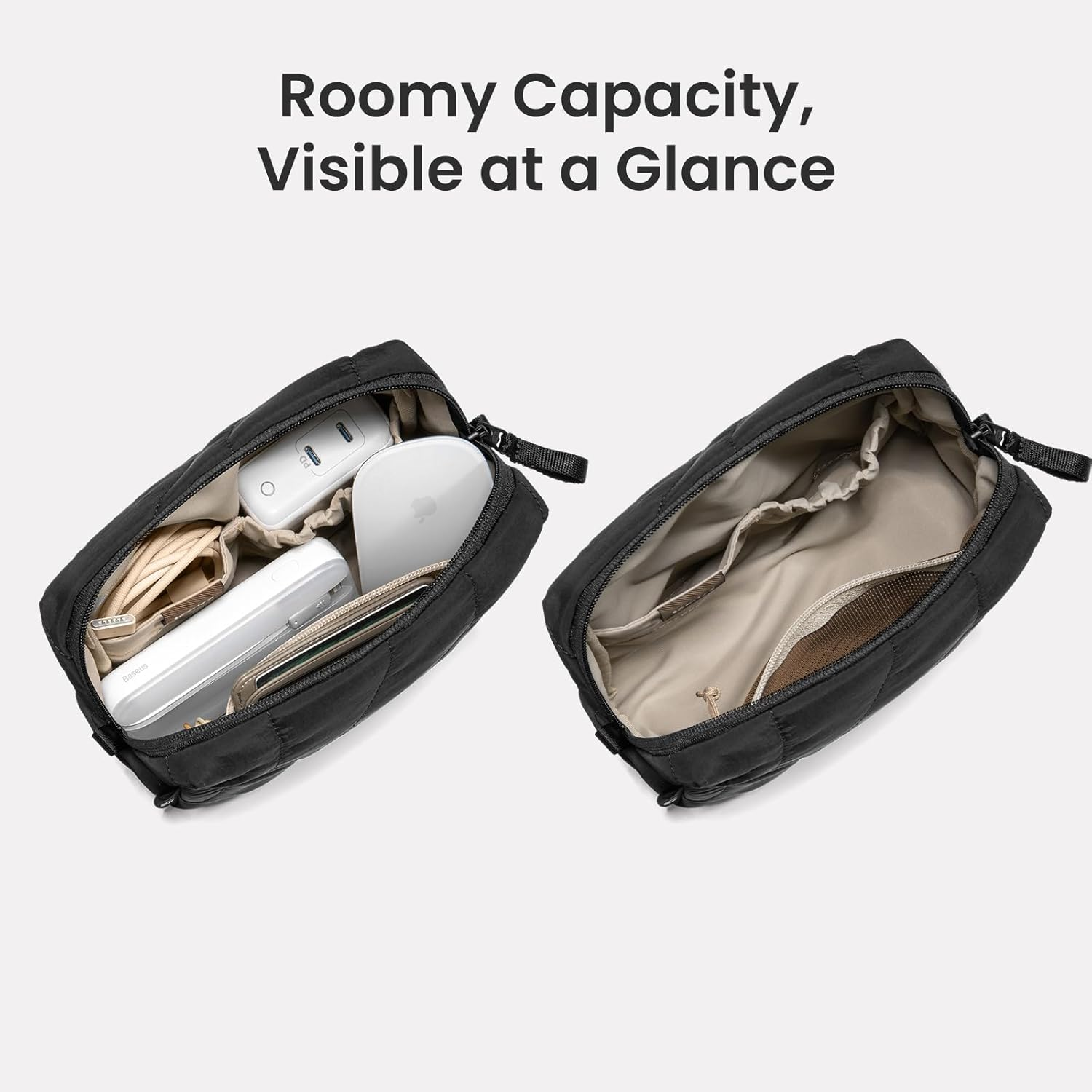 Tomtoc 360 Protective Puffy Laptop Sleeve Set for 13-Inch Macbook Air M4/A3240 2025, M3/A3113, M2/A2681, 13-In Macbook Pro, Quilted Soft Puffer Bag with Tech Pouch for 13-In Surface Pro, Copilot+Pc image number 5