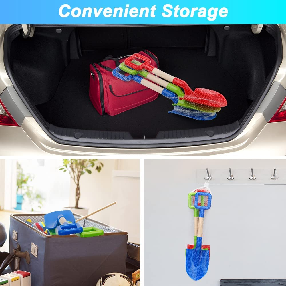 Heavy Duty Beach Shovels for Kids, 40CM Jumbo Sand Shovels with Wooden Handled, Toddlers' Beach Spade for Travel, Plastic Sandbox Garden Tools Toys for Shoveling Digging Sand Snow(3Pcs) image number 6