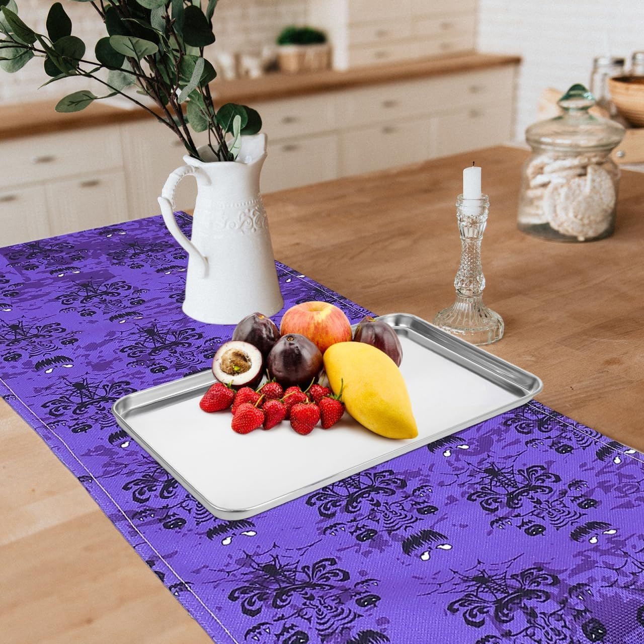 Luxshiny Stainless Steel Baking Sheet: Cookie Sheet Mirror Finish & Heavy Duty Baking Pan - 35X25X1.5CM image number 1