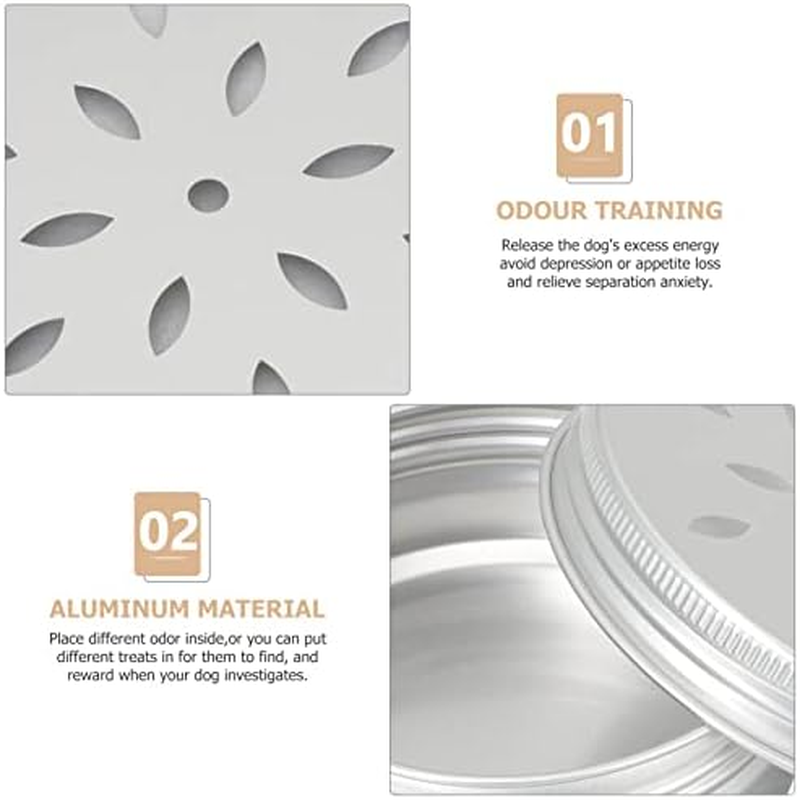 Dog Scent Work Tins Dog Training 10Pcs Equipment Dogs Case Metal Training Work Containers Dog Tins Tin Accessory Tinsdog Nose Sniffle for Container Aluminum Tool Holder round Scent Odor image number 1