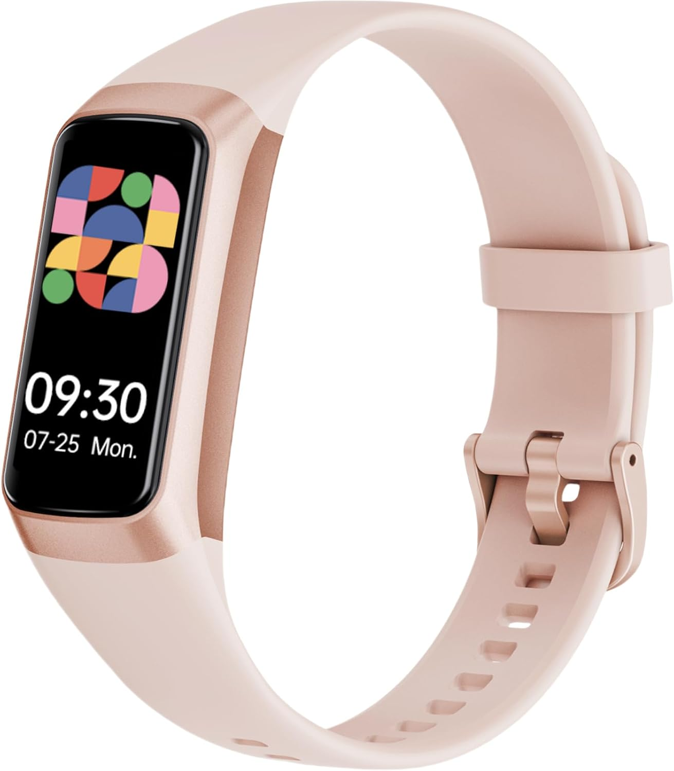 Fitness Tracker with Heart Rate Monitor, 1.1" AMOLED Screen Smart Watch, Activity Tracker, Pedometer, Sports Bracelet with Calorie Counter, Sleep Monitor, 5ATM Waterproof for Women Men (Pink) image number 2