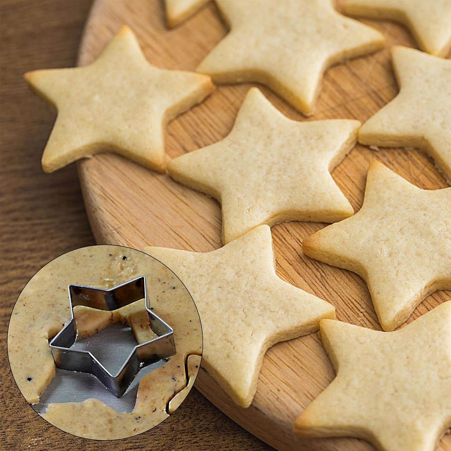 Star and Moon Cookie Cutter, Stainless Steel Cookie Cutters Moon Star Shaped Biscuit Form Night Sky Theme Biscuit Form for Pastry Cake Fondant Decor image number 6