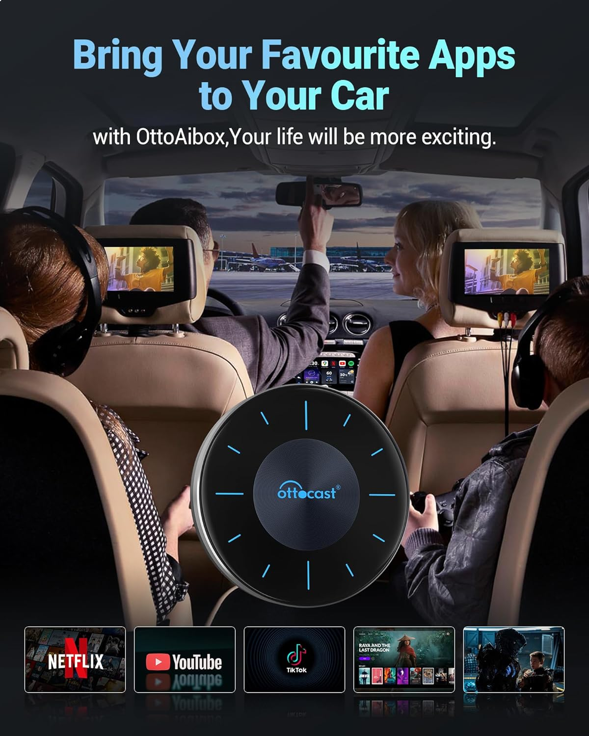 OTTOCAST P3 2025 Carplay AI Box Wireless Carplay Android Auto Video Adapter,Support HDMI Output image number 4