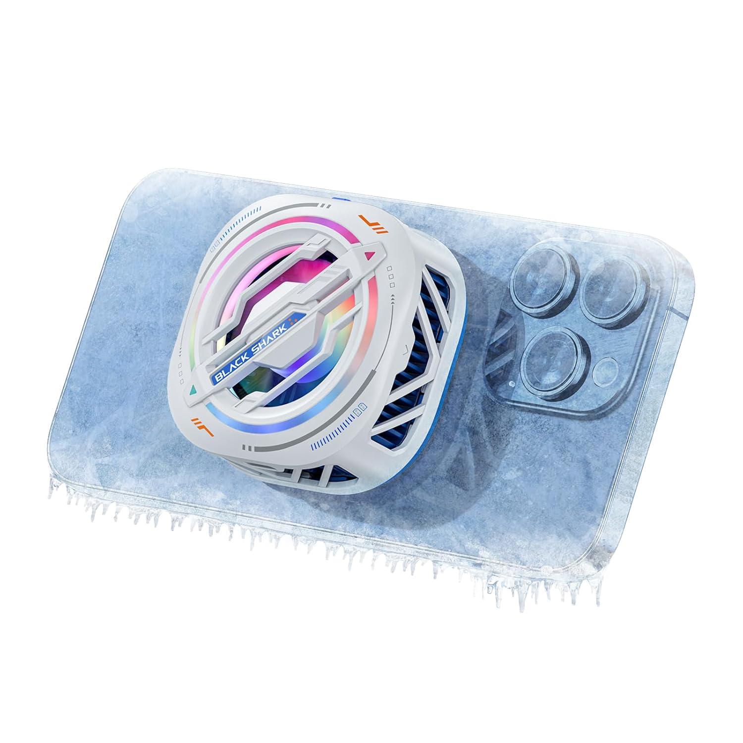 Black Shark Magnetic Cell Phone Cooler, RGB Phone Cooling Fan Portable Lightweight Mobile Phone Cooling Fan, Phone Radiator with Larger Cooling Area for Phone/Tablet/Ipad (Black), 3Pro Black