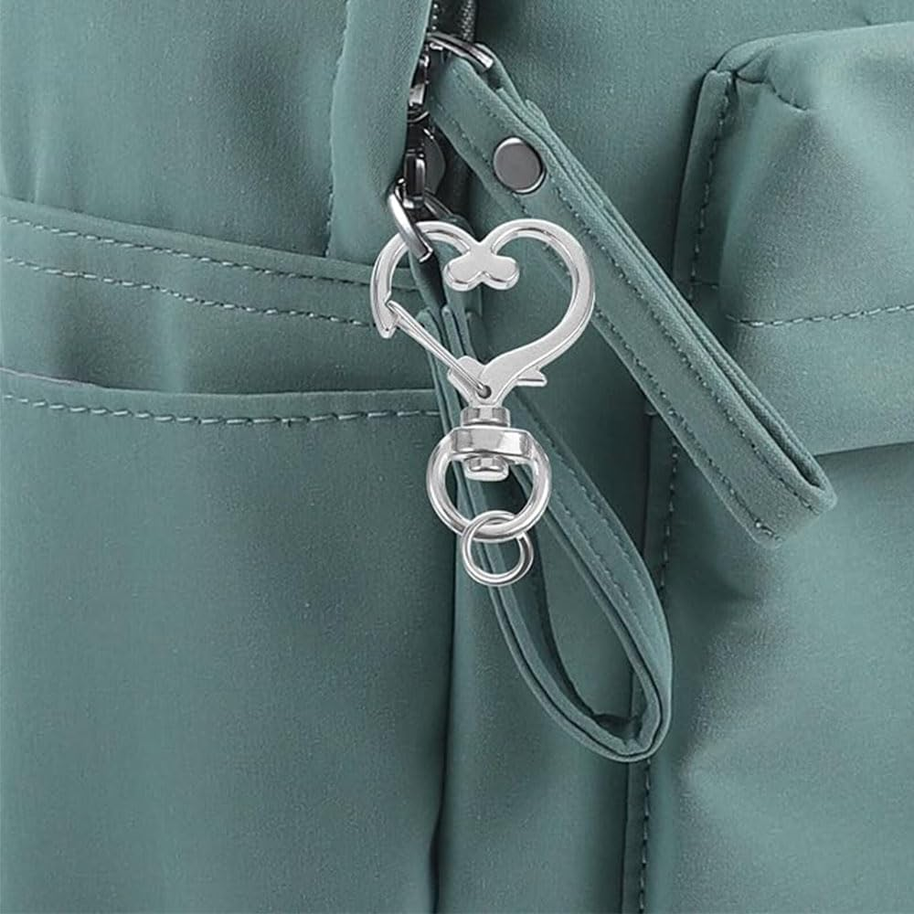 20Pcs Metal Swivel Lobster Clasp Snap Hook Heart Shape, Metal Heart Spring Snap Keychain Clip DIY Key Chains Accessories,For Jewelry, Keychain Making, DIY Craft(Gold, Silver)