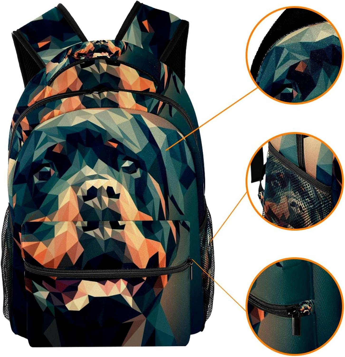 Dog Illustration Background Backpack Students Shoulder Bags Travel Bag College School Tote Backpacks image number 4