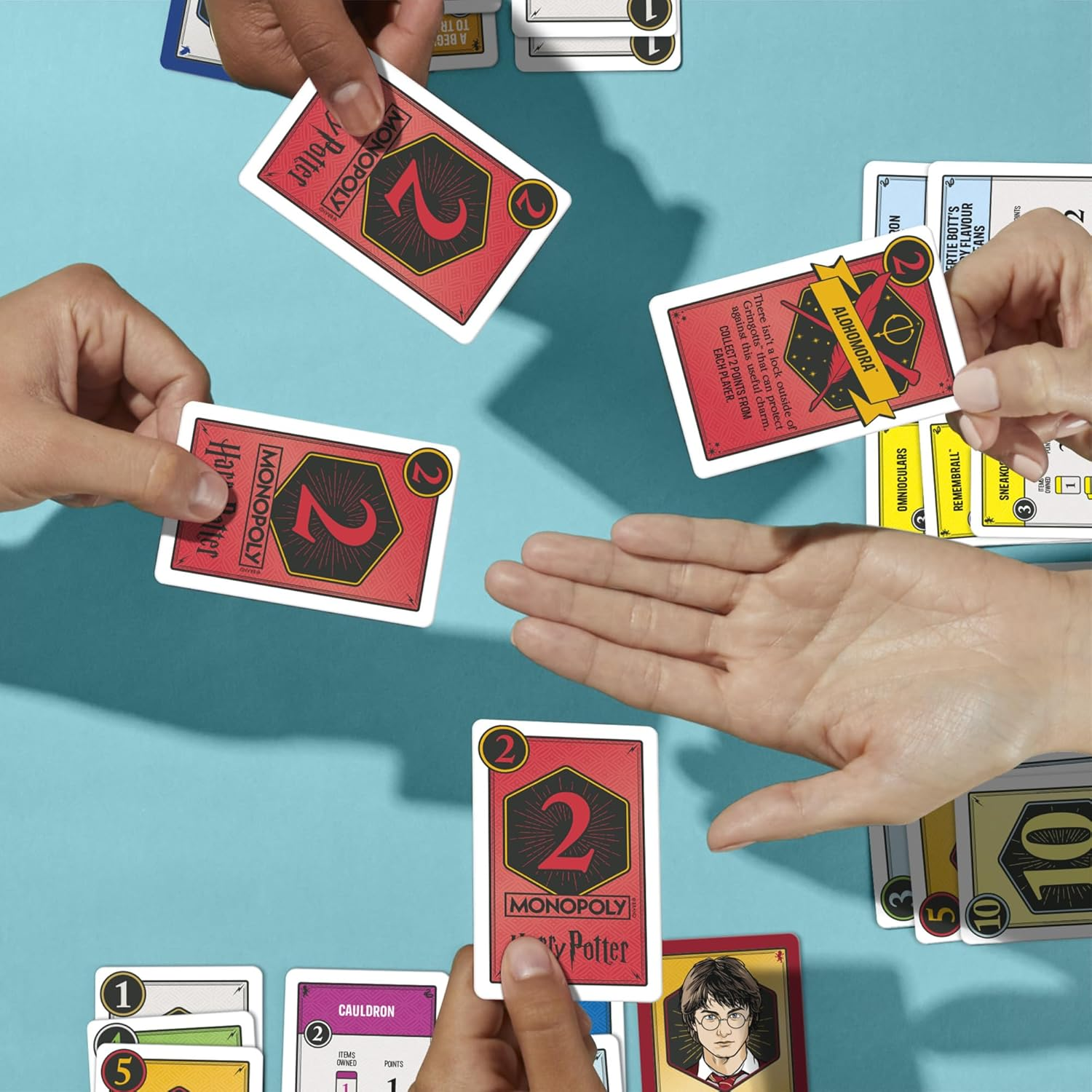 Monopoly Deal: Harry Potter Card Game | Family Games for Kids and Adults | Ages 8 and up | 2 to 5 Players | 15 Mins. | Travel Size image number 2