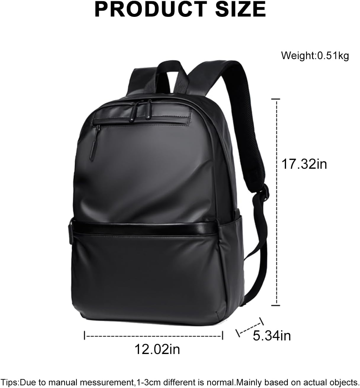 AEDNX Stylish Black Laptop Backpack for Men Versatile Work, Travel, and Gym Companion image number 6
