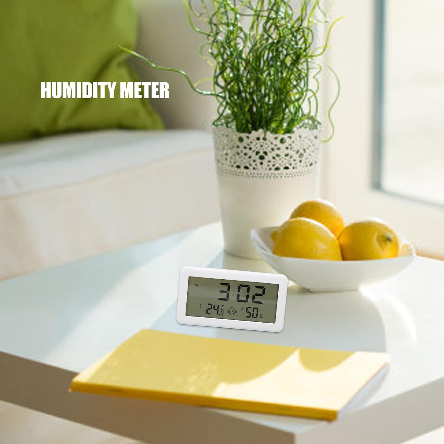 CHICIRIS Digital Hygrometer Thermometer, Mini Indoor Temperature Humidity Monitor Clock with Comfort Indicator, Max Min Record and LCD Display image number 3