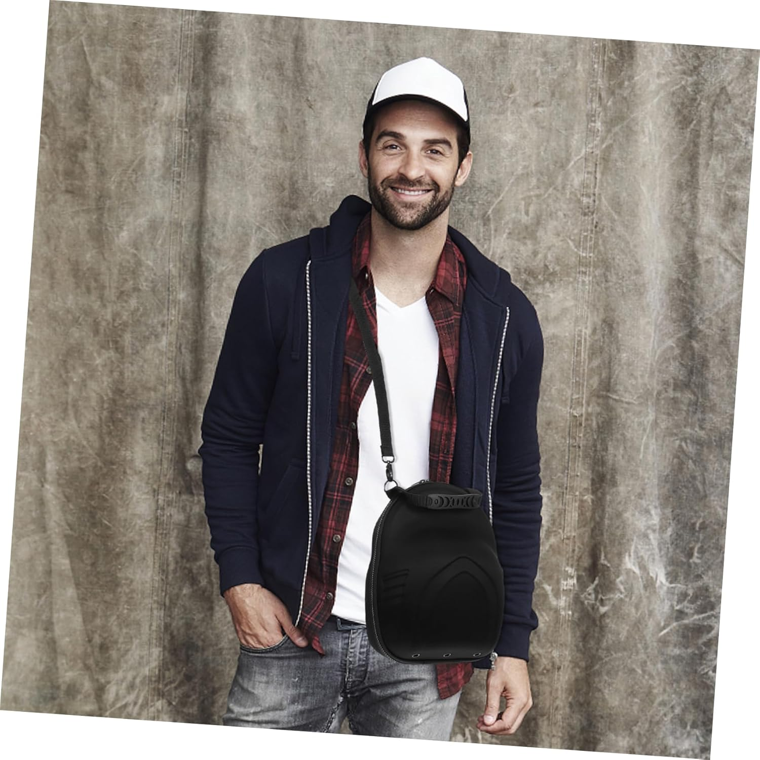 TOGEVAL Cap Storage Bag for Baseball Hats Travel Case Adjustable Shoulder Strap Hard Eva Material Organizer Box for Travel image number 1