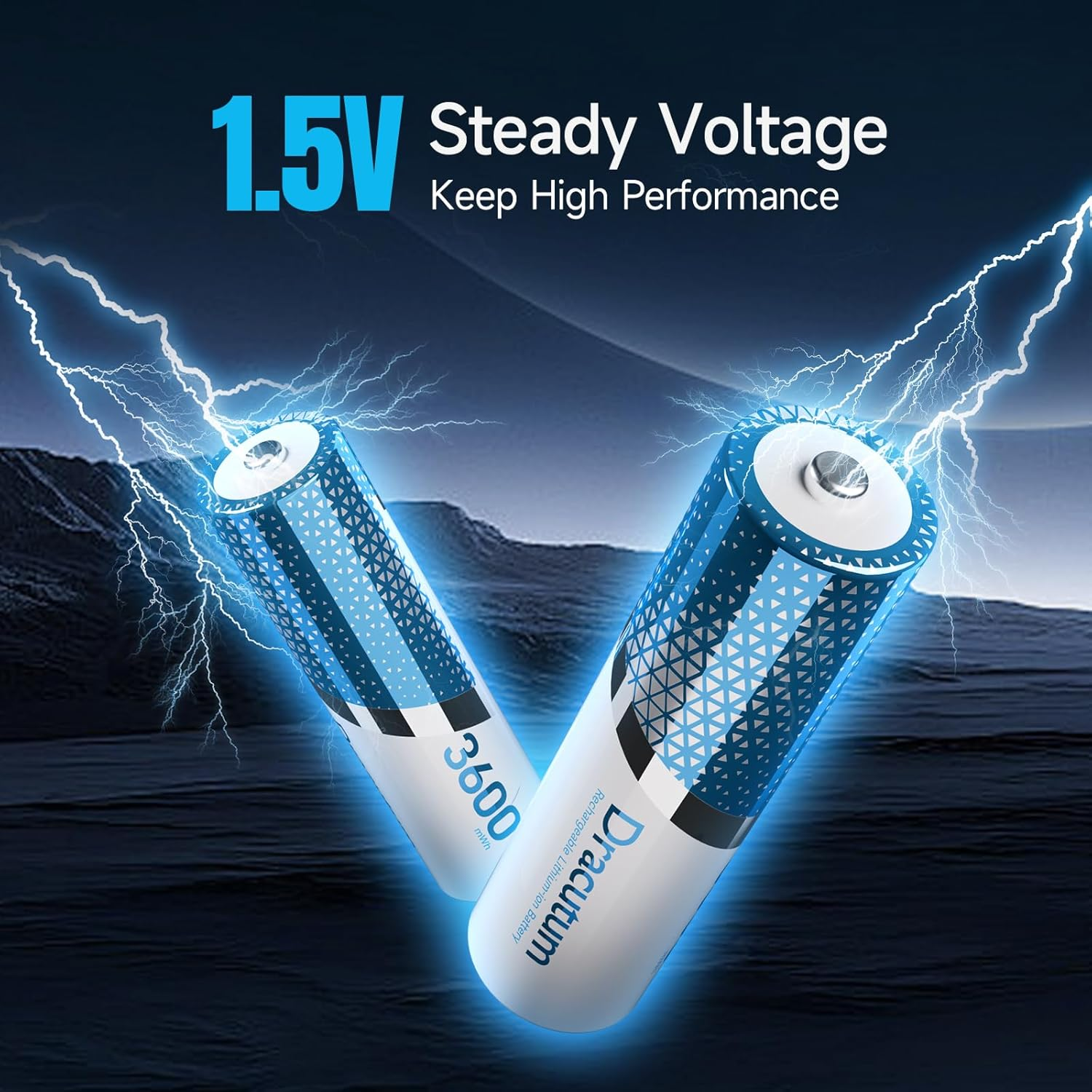 AA Rechargeable Batteries Lithium 8 Pack with Charger - 3600Mwh High Capacity 1.5V Rechargeable AA Batteries, 2000 Cycles Long-Lasting Li-Ion Doubel a Batteries with Integrated Charing Storage Box image number 4