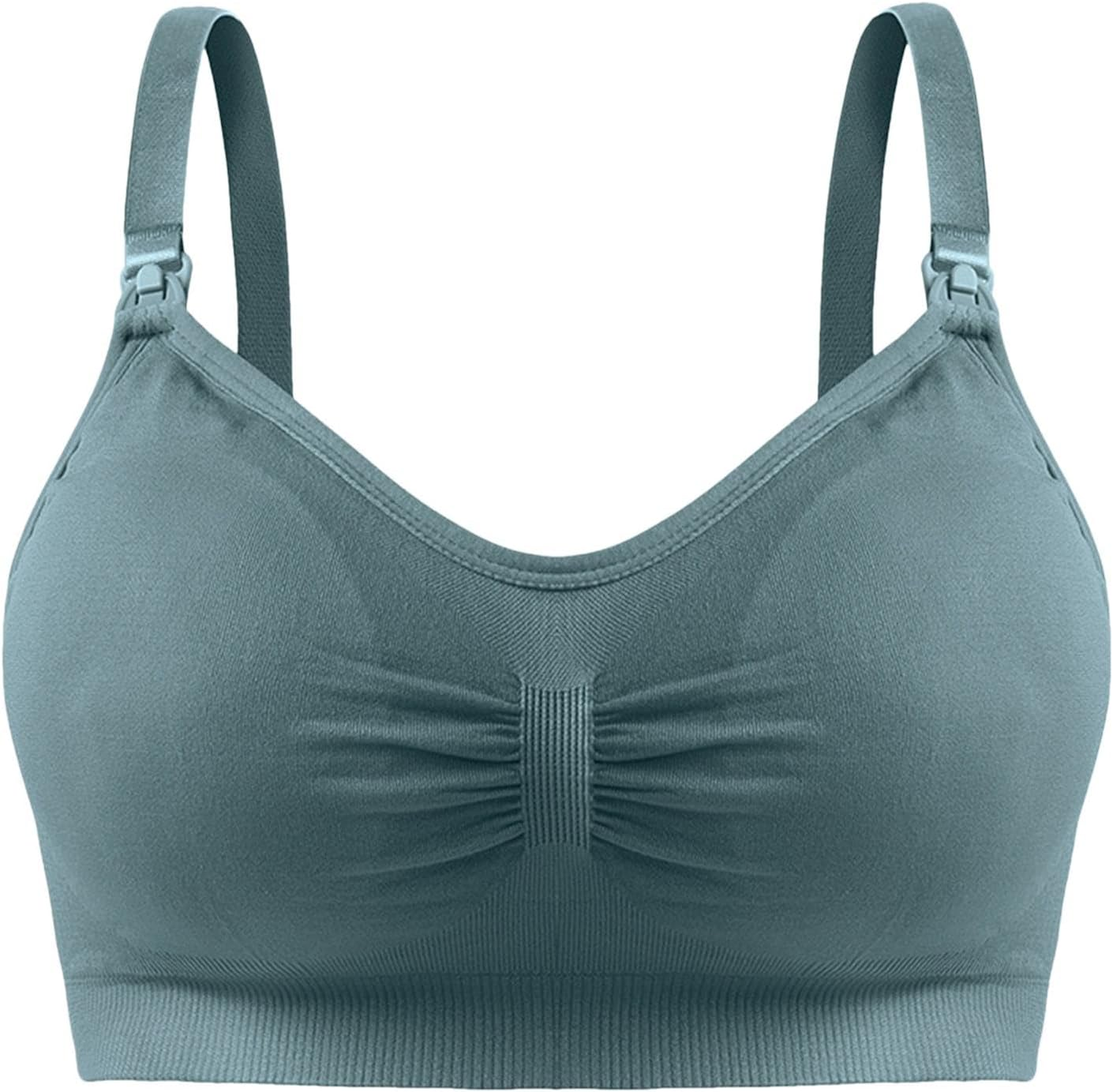 Seamless Nursing Bra,Elastic Breathable Nursing Bras - Full Coverage Comfortable Maternity Bra Breastfeeding Bra for Daily Wear - Blackaf image number 2