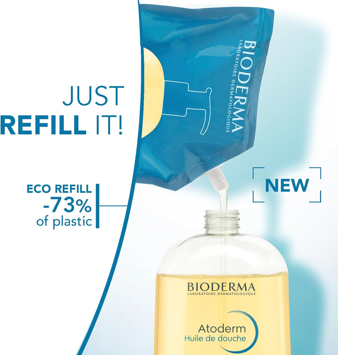 Bioderma - Atoderm Cleansing Shower Oil - Ultra-Nourishing Body Wash for Very Dry Sensitive Skin - Eco Refill 1L image number 2