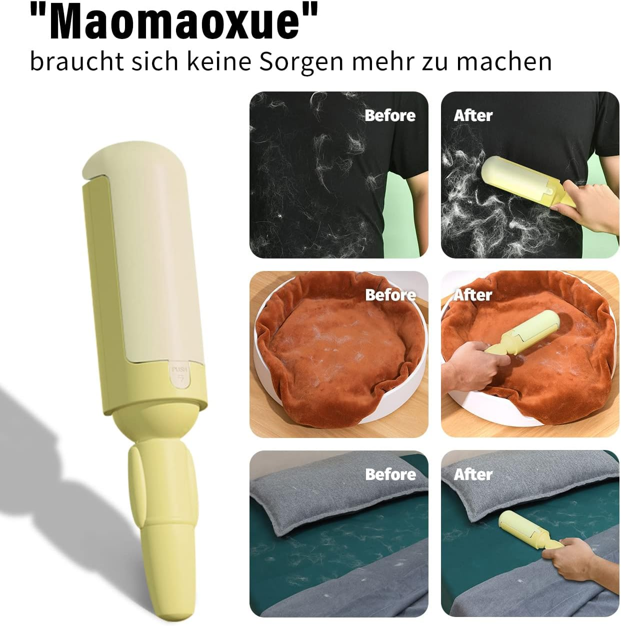 FQQF Lint Roller Pet Hair, Reusable Pet Hair Remover, Lint Brush for Cat Hair and Dog Hair Removal, Reusable for Sofa, Car, Bed, Clothes image number 6