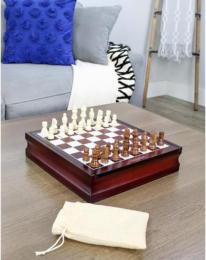 Attatoy Set of Complete Wooden Chess Pieces (32 Pieces), Wooden Chess Figures with Kings, Queens, Castles, Knights & Pawns image number 3