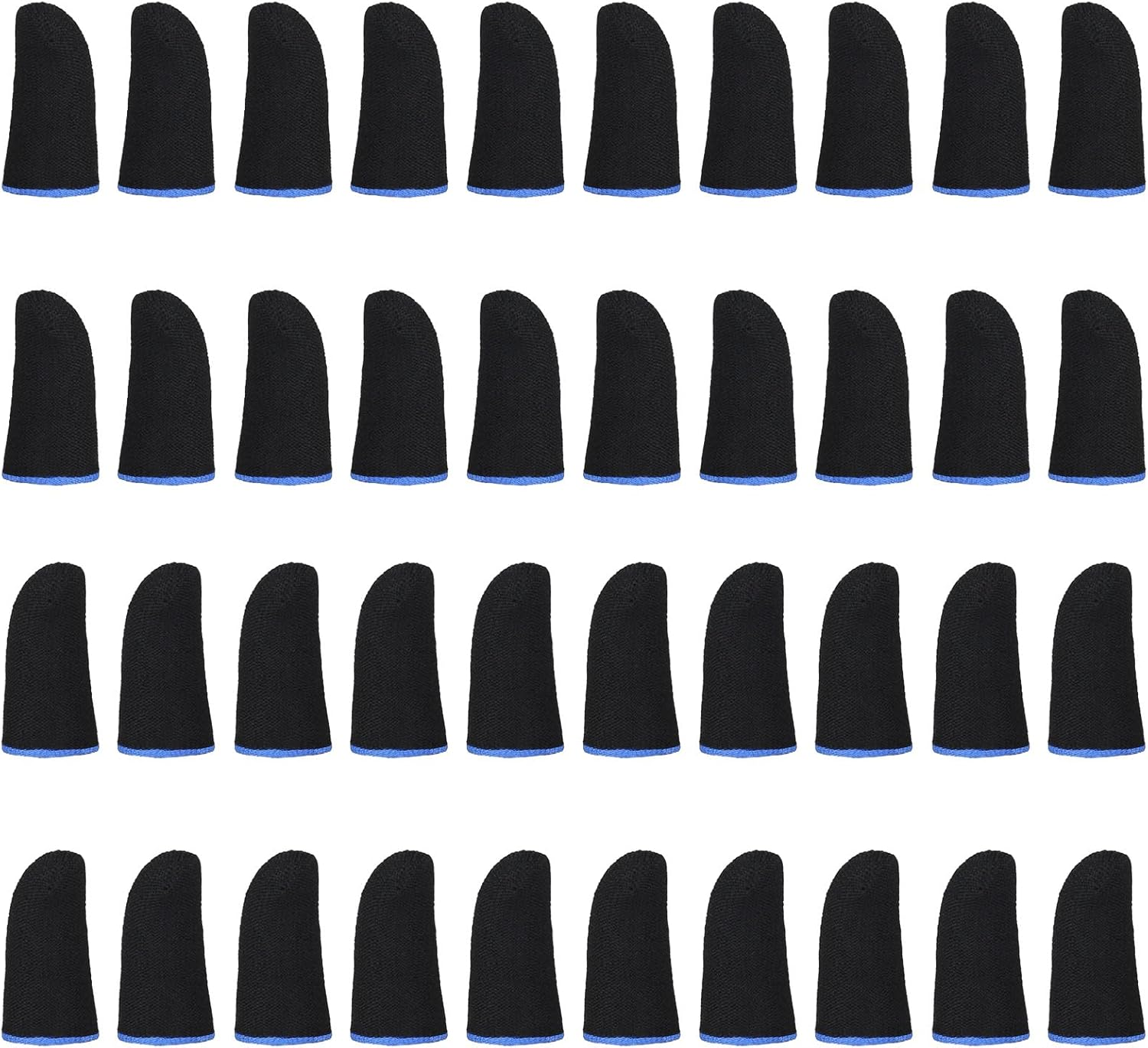 40 Pcs Gaming Finger Sleeves - Ultra-Thin Seamless Thumb Guards for Mobile Gaming, Carbon Fiber Breathable & Sweatproof, Touch-Sensitive Compatible with All Ios/Android Phones (Blue+Red)