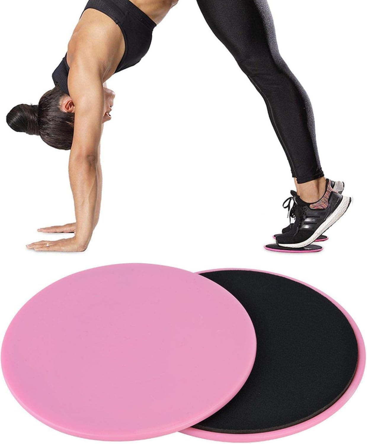 2 Pair Exercise Core Sliders, Yoga Pilates Gliding Disc, Sliders for Working Out Gliding Disc Liders Exercise Fitness Sliders, Fitness Home Gym Stretch Double Sided Sliding Plates image number 1