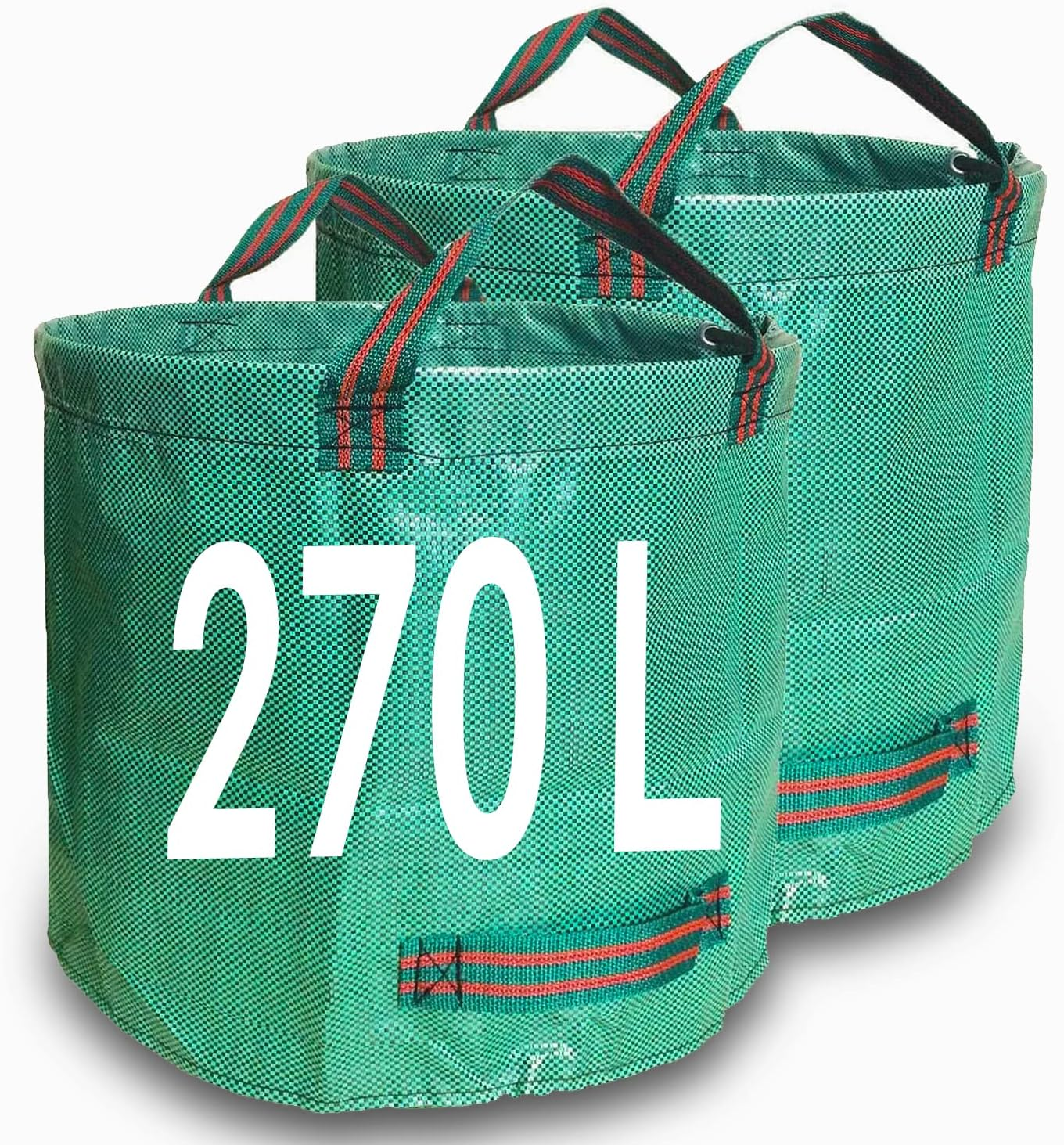 Dustpan Type Garden Waste Bag 200L X 2 Reusable Leaf Collector Heavy Duty Garden Sack Leaf Bag with Handles (Dustpan 200L)