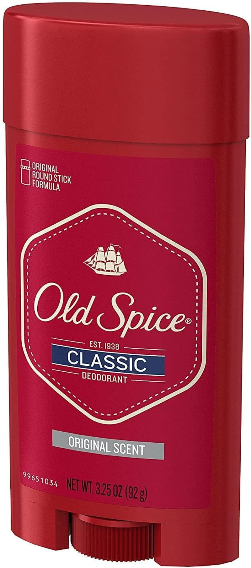 Old Spice Deodorant 3.25 Ounce Classic Original round Stick (96Ml) (3 Pack) image number 2