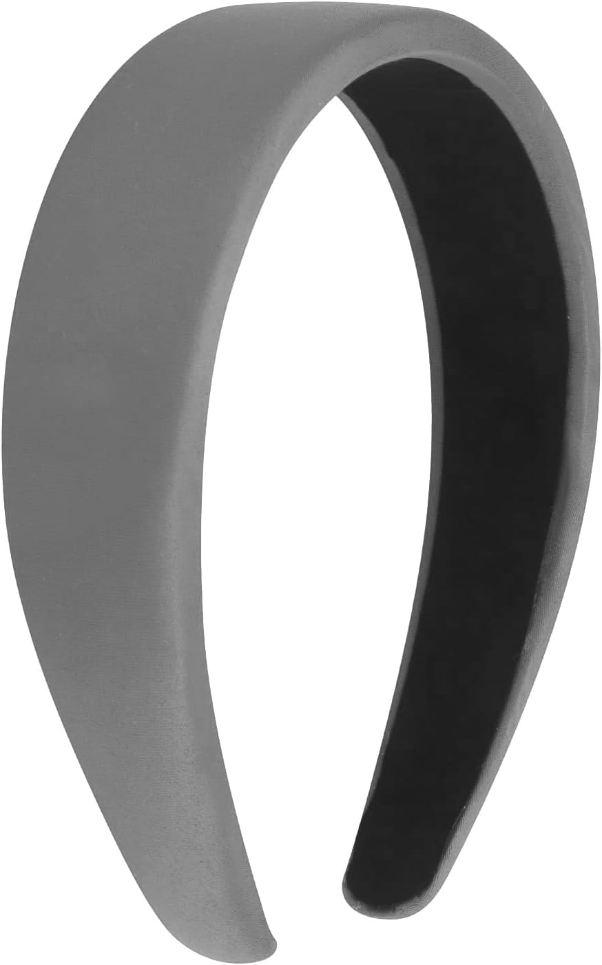 YOCDNOV 1 Piece Retro Style Velvet Padded Headbands - Classic Pink Headband Hair Band Women Wide Headband 3Cm Hair Accessories (Grey) image number 4