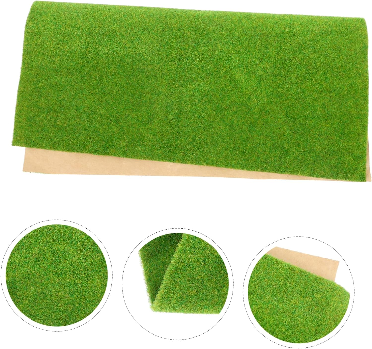 Toddmomy Artificial Turf Fake Grass Mat for DIY Model Scenery, Yellow-Green 25X25Cm Sturdy Plastic Lawn Mat for Sand Table Background Craft Supplies image number 4