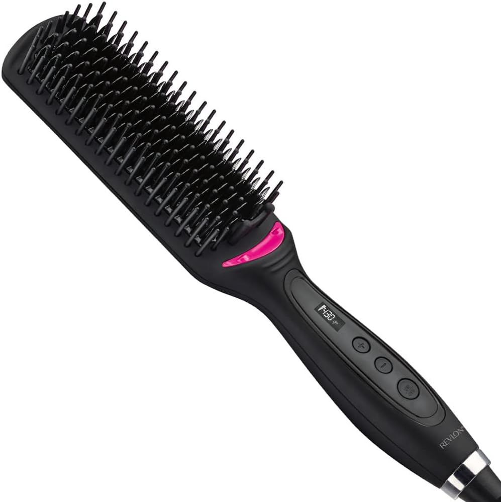REVLON Salon One-Step Straight and Shine Heated Brush for Visibly Shinier, Smoother Hair | Hair Straightener That Revives Second Day Hair with an Ion Generator That Helps Reduce Frizz image number 1