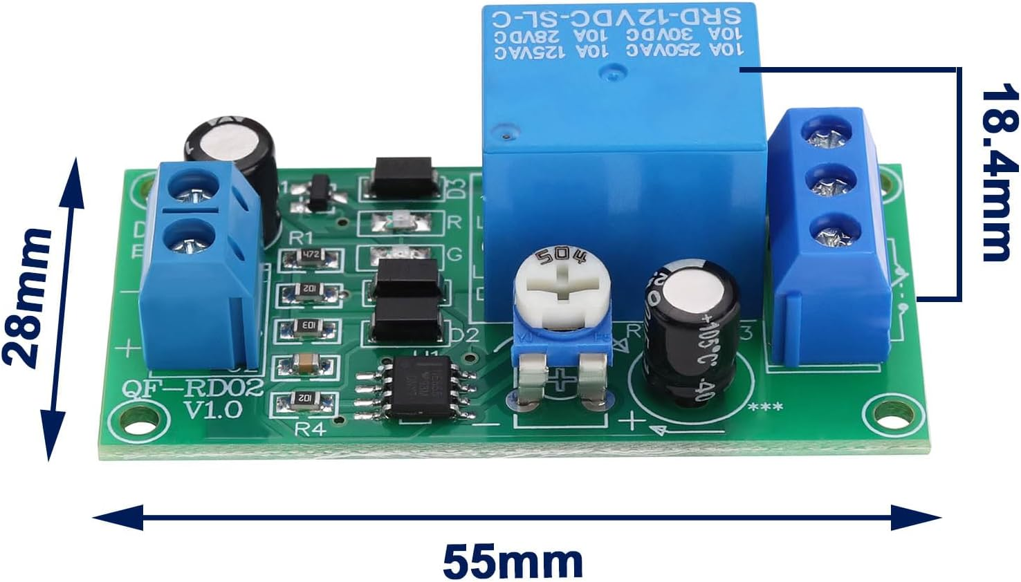Create Idea 2PCS DC 12V Time Delay Relay Module 55X28X18.4Mm 0~60 Seconds Adjustable Time Delay Timer Relay Delay Controller Board for Home Automotive Electronics image number 5