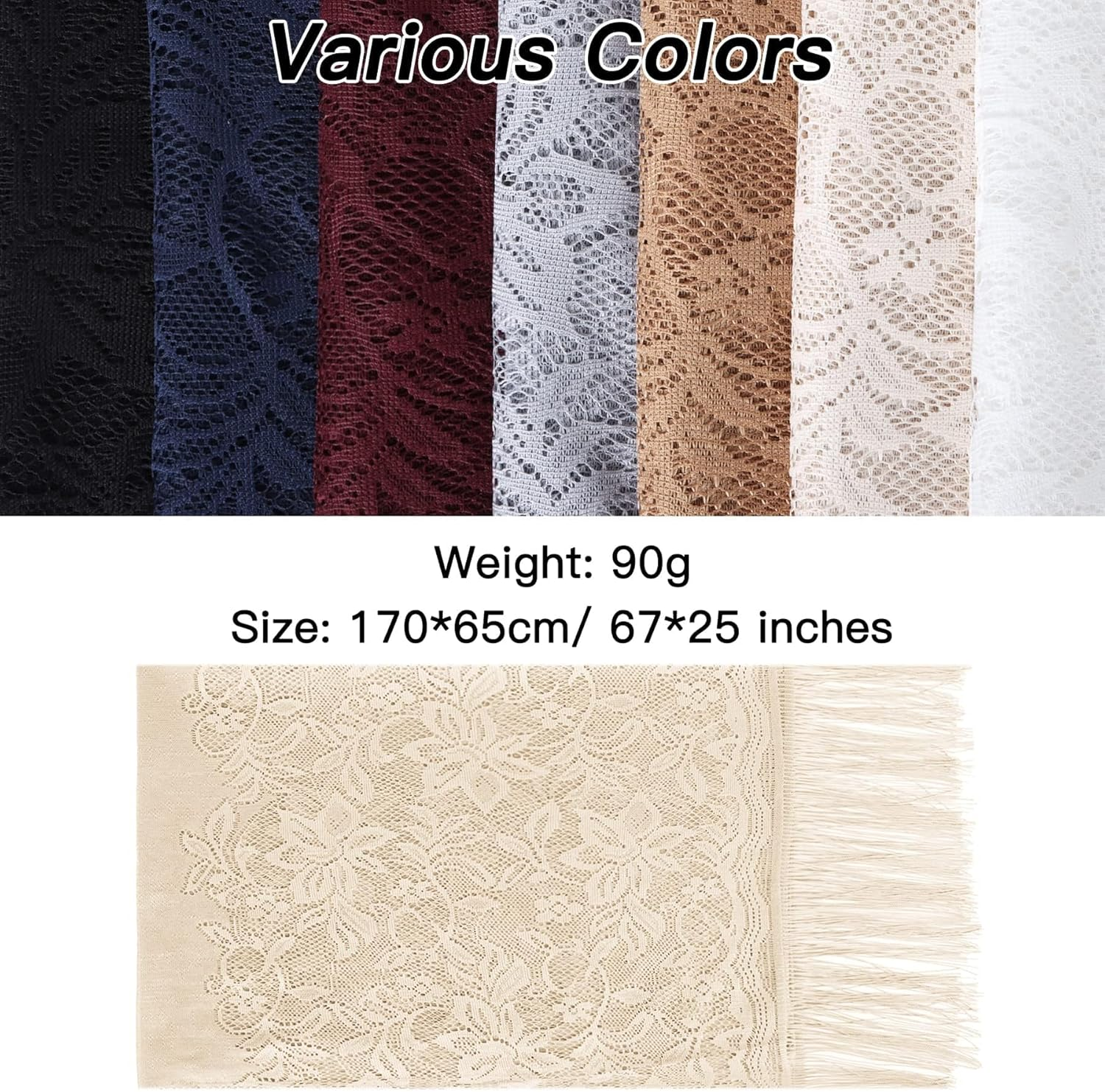 Pashmina Shawls and Wraps - Chiffon Shawl Wedding Evening Scarf for Women - Beige-B image number 7