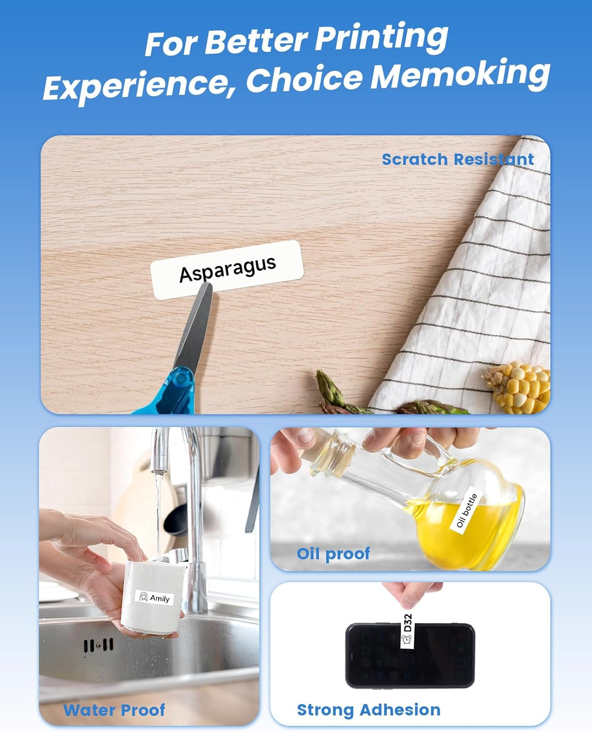 Label Makers - D32 Label Maker Machine with Tape, Label Printer Wireless Labeler Machine with Bluetooth, Mini Label Maker for Phone & Tablet, Portable Label Printer for Home, School, Office (White)