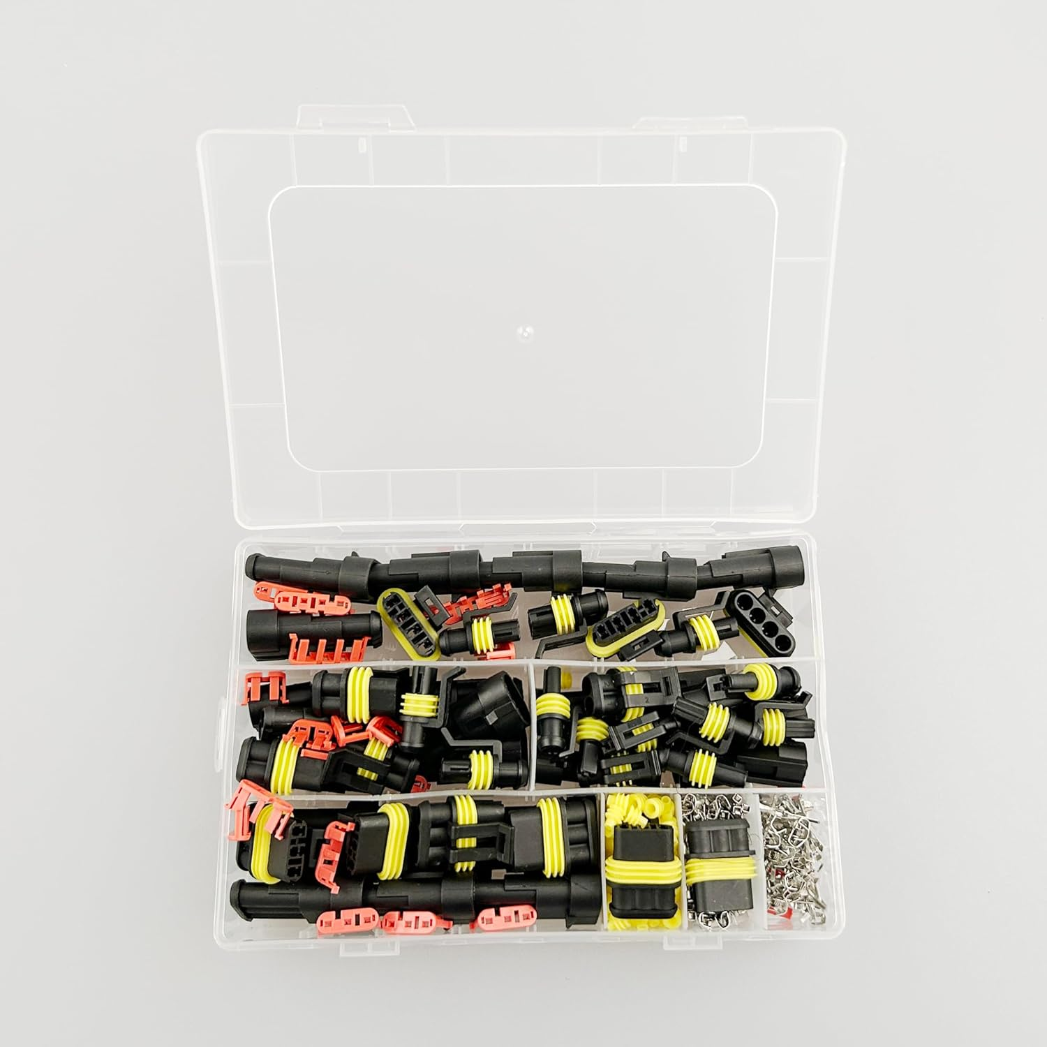 Waterproof Automotive Electrical Wire Connectors,352Pcs 26 Sets Male and Female Wiring Connectors Connector Kit and Wire Plug Connectors 1/2/3/4 Pin for Vehicles & Marine image number 5