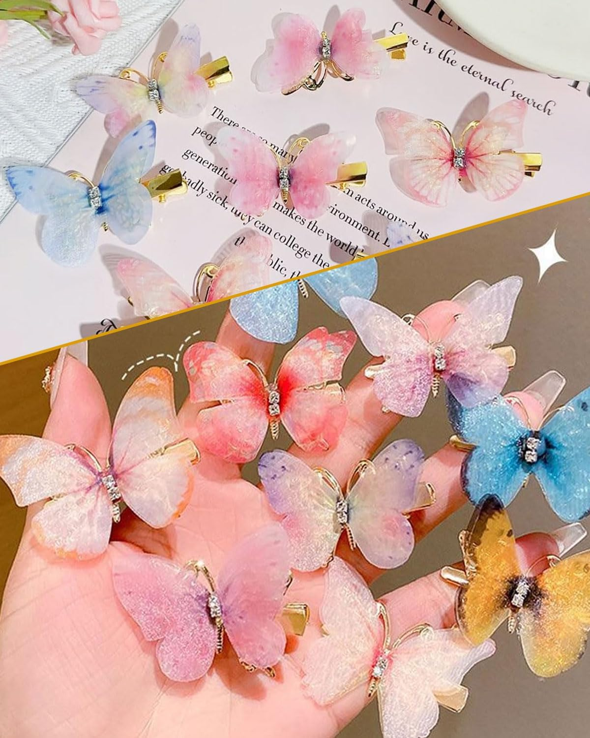 TPZORJX Butterfly Hair Clips - 18 Pieces Hair Clips Girls Hair Accessories Butterfly Hair Clips Glitter Snap Hair Clips for Teenagers Women Hair Accessories image number 1