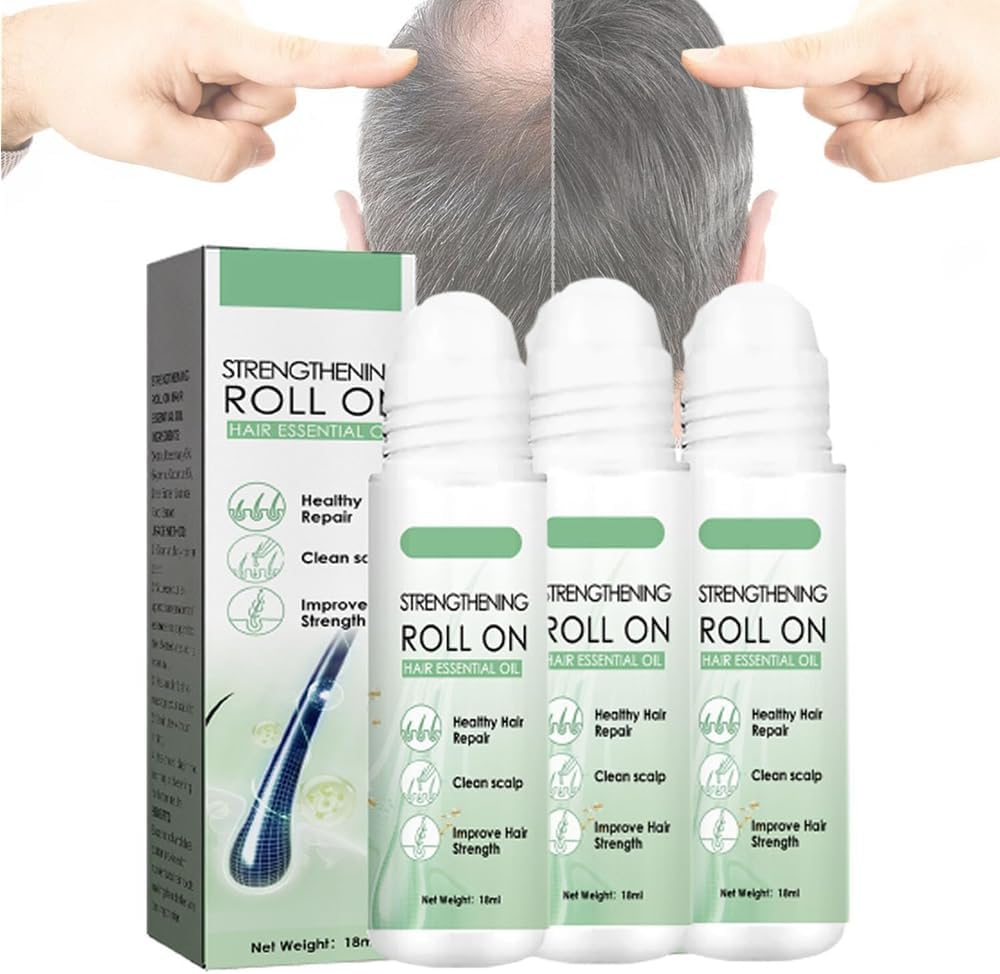 3 Pcs Renew Hair X Roll-On Hair Treatment,Renewhairx Hair and Beard Regrowth Roll on Serum,Beard Hair Regrowth Treatment Works on All Hair image number 4