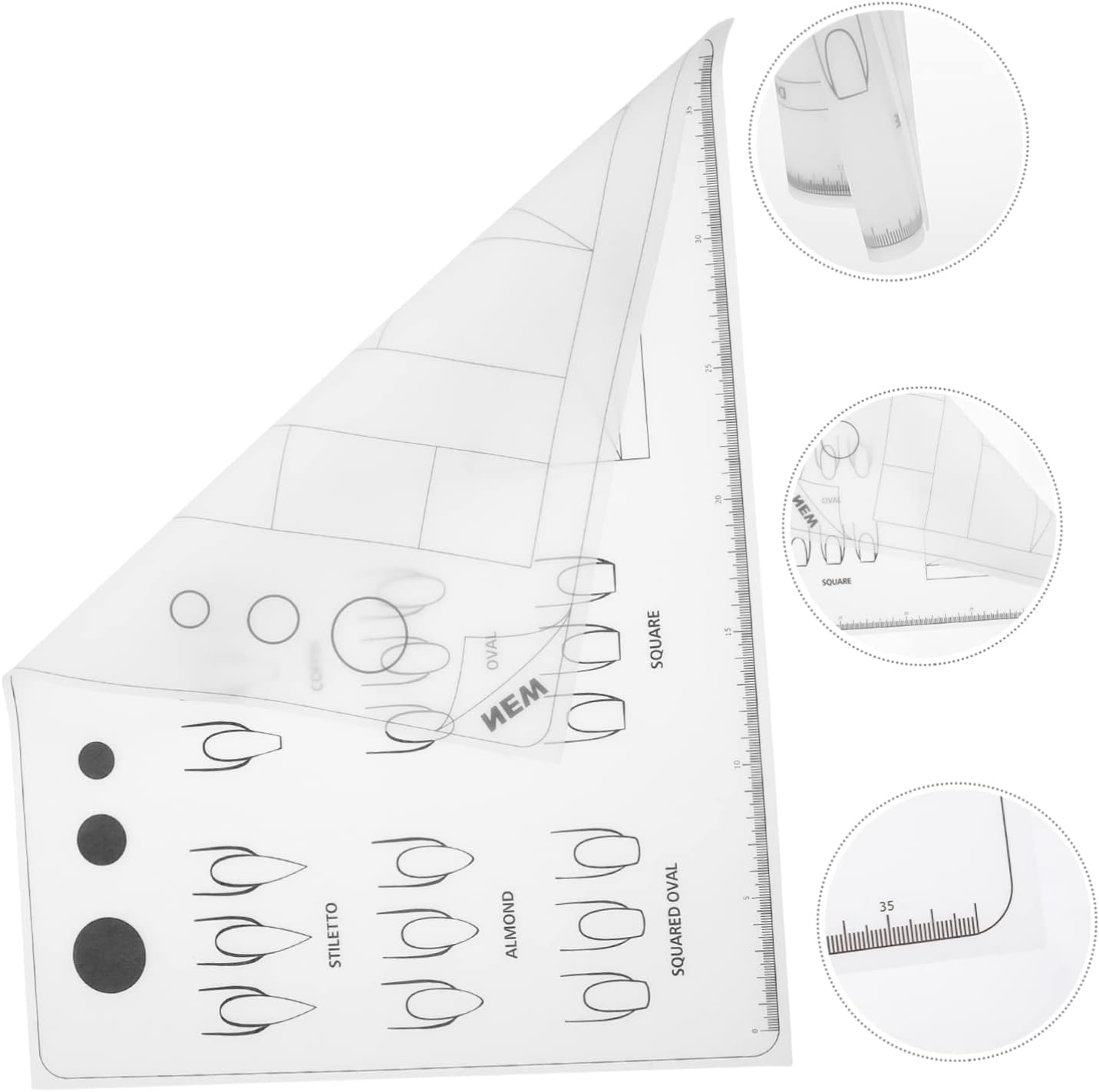 DINHEAROM Silicone Acrylic Nail Training Mat for Manicure Art Practice Reusable Nail Art Application Pad Soft Non Slip Sheet for Creating Beads and Shapes Protective Manicure Work Surface image number 4