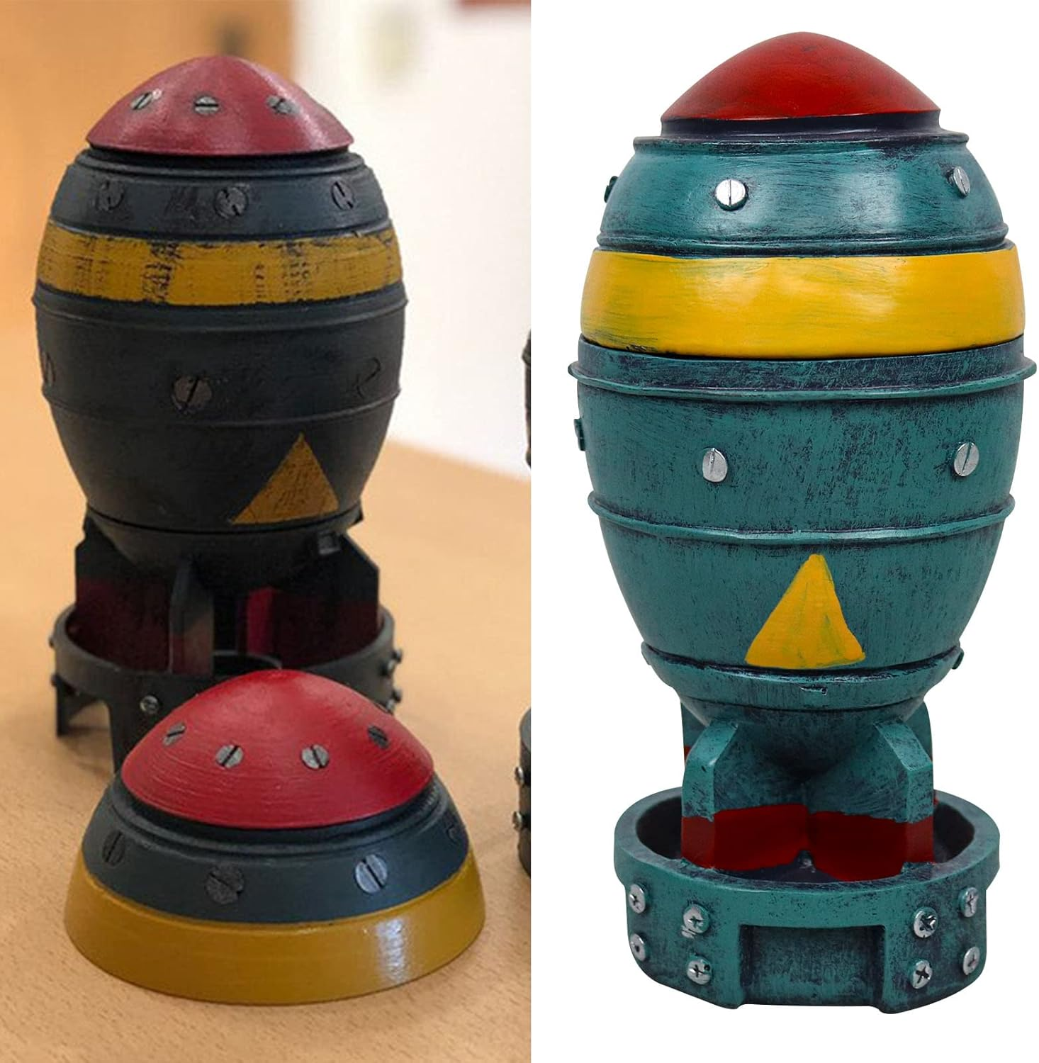 Nuke Statue Fallout Decor Mini Nuclear Bomb Storage Box 3D Openable Resin Rocket Sculpture Figure Home Desk Table Decoration Halloween Toys image number 4